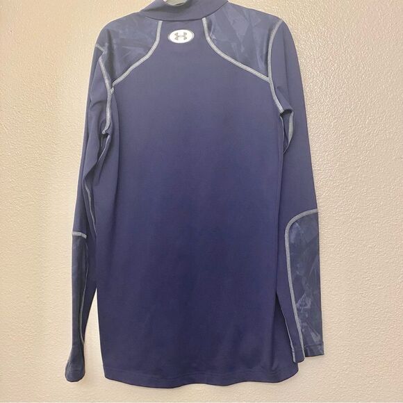 Under Armour mens blue Compression gold gear fleece lined long sleeve top mock S - Picture 2 of 12